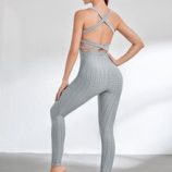 Criss Cross Textured Sports Jumpsuit
