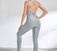 Criss Cross Textured Sports Jumpsuit