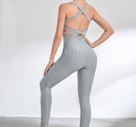 Criss Cross Textured Sports Jumpsuit
