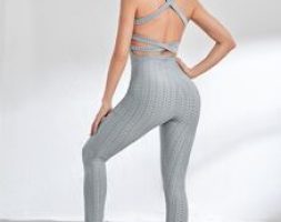 Criss Cross Textured Sports Jumpsuit