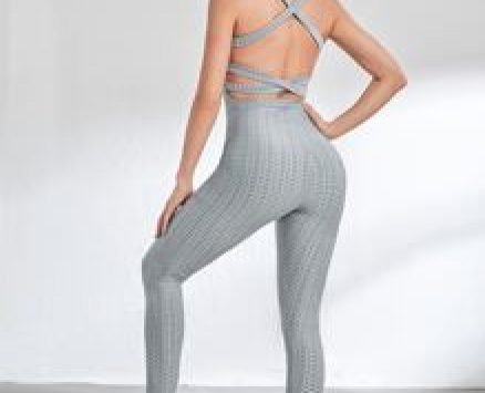 Criss Cross Textured Sports Jumpsuit