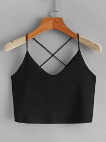 Crisscross Back Crop Cami Top