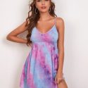 Crisscross Back Tie Dye Cami Dress