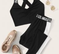 Crisscross Ruched Top & Contrast Sideseam Pants Set