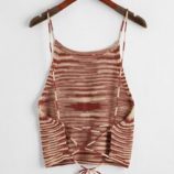 Crisscross Tie Back Space Dye Knit Top