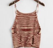 Crisscross Tie Back Space Dye Knit Top