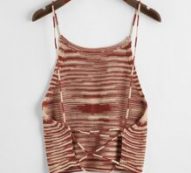 Crisscross Tie Back Space Dye Knit Top