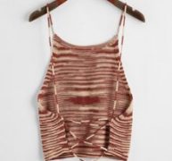 Crisscross Tie Back Space Dye Knit Top