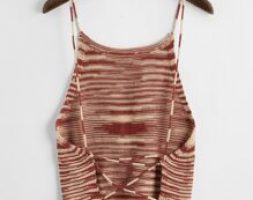 Crisscross Tie Back Space Dye Knit Top