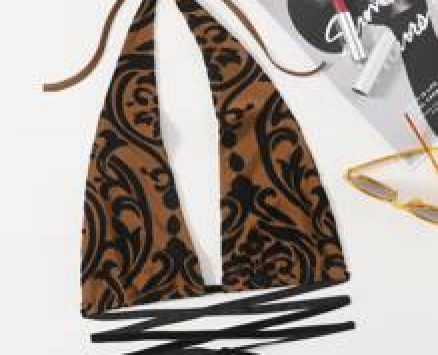 Crisscross Tie Backless Graphic Print Halter Top