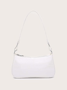 Croc Embossed Baguette Bag