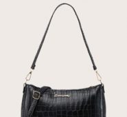 Croc Embossed Baguette Bag