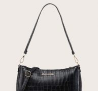 Croc Embossed Baguette Bag