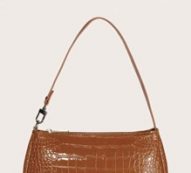 Croc Embossed Baguette Bag