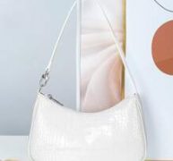 Croc Embossed Baguette Bag