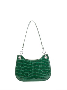 Croc Embossed Shoulder Bag