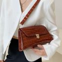 Croc Embossed Shoulder Bag