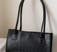 Croc Embossed Shoulder Bag