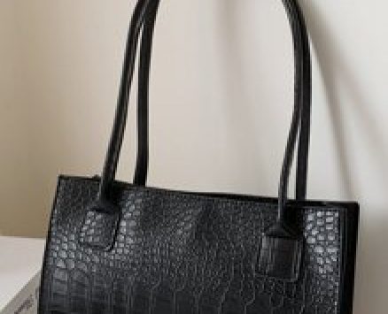 Croc Embossed Shoulder Bag