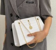 Croc Embossed Shoulder Bag