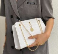 Croc Embossed Shoulder Bag