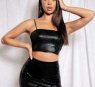 Crocodile Pattern Crop Cami Top & Bodycon Skirt Set