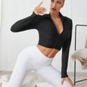 Crop Honeycomb Textured Breathable Softness Sports Jacket