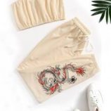 Crop Tube Top & Chinese Dragon Pants