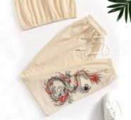 Crop Tube Top & Chinese Dragon Pants
