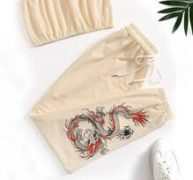 Crop Tube Top & Chinese Dragon Pants
