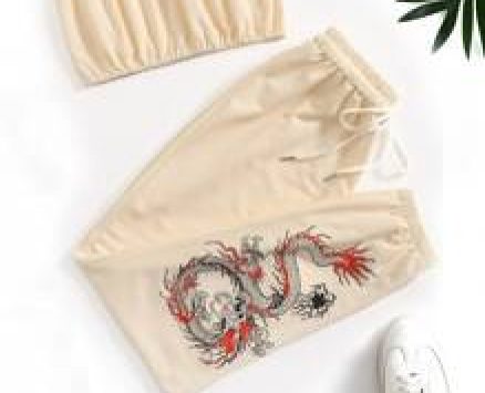 Crop Tube Top & Chinese Dragon Pants