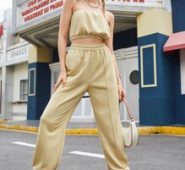 Crop Tube Top & Seam Detail Sweatpants