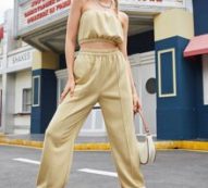 Crop Tube Top & Seam Detail Sweatpants