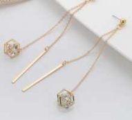 Crystal Pendant String Earrings 1pair