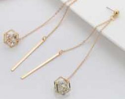 Crystal Pendant String Earrings 1pair