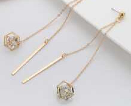 Crystal Pendant String Earrings 1pair