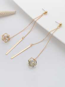 Crystal Pendant String Earrings 1pair