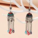 Crystal Tassel Charm Jhumka Earrings