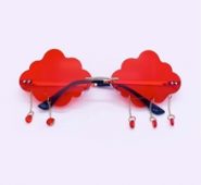 Crystal Tassel Rimless Sunglasses