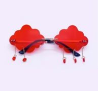 Crystal Tassel Rimless Sunglasses