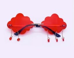 Crystal Tassel Rimless Sunglasses