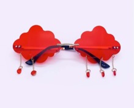 Crystal Tassel Rimless Sunglasses