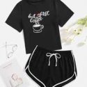 Cup & Letter Graphic PJ Set