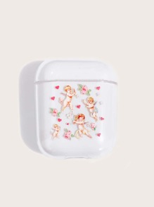 Cupid & Flower Pattern Clear Airpods Case