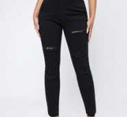 Curvy High Waist Ripped Skinny Jeans