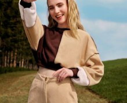 Cut And Sew Panel Top-stitching Pullover