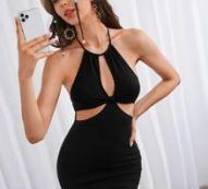 Cut Out Backless Bodycon Halter Dress