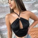 Cut Out Front Halter Top