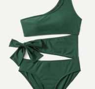 Cut Out One Shoulder One Piece Swimsuit