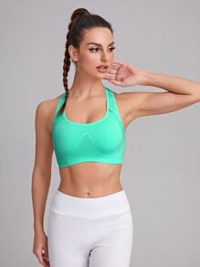 Cut Out Solid Sports Bra